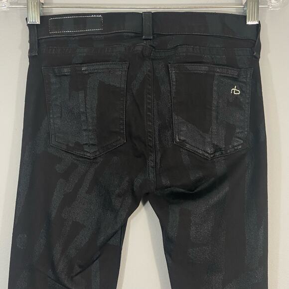 rag & bone Skinny Legging Black Abstract Pattern Stretch - Picture 6 of 7